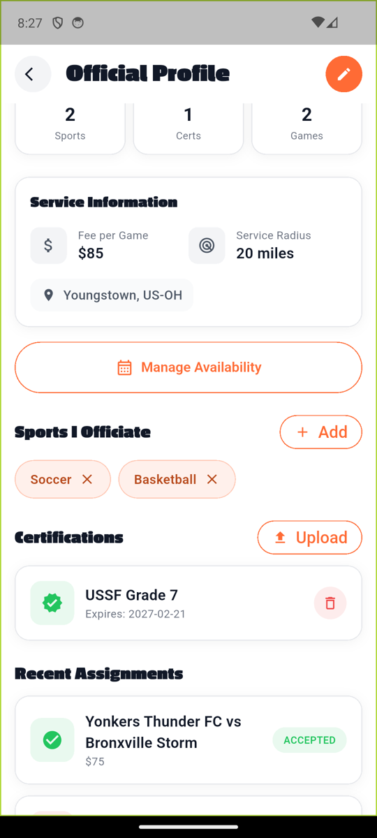 Official profile mid